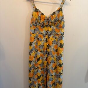 Abercrombie & Fitch Yellow Floral Midi Dress